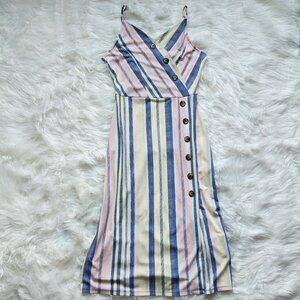 Retrod Pastel Striped Midi Sundress, SIZE Medium